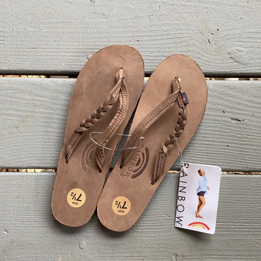 Rainbow braided sandals